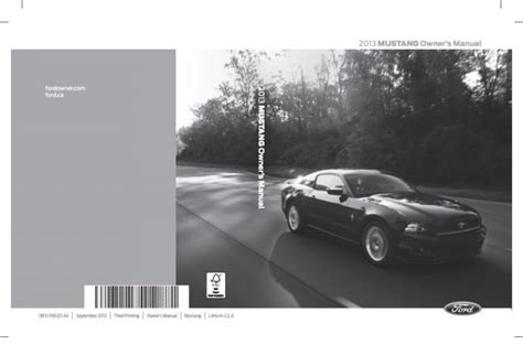 2013 Ford Mustang Owners Manual Pdf Manual Directory