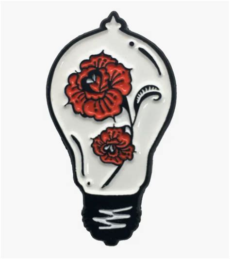 Lightbulb And Red Roses Enamel Pin ECTOGASM Omen
