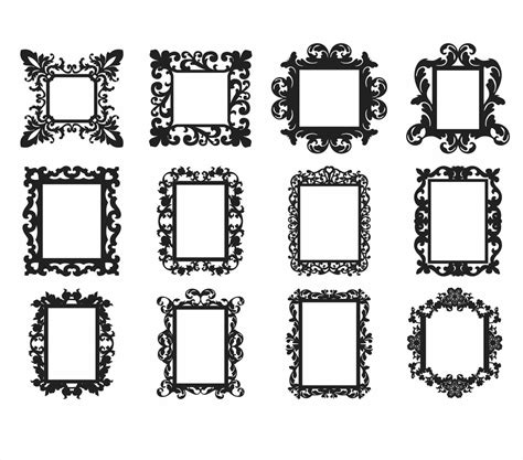 Monogram Svg Rectangle Frame Svg Decorative Square Frame Svg Bundle