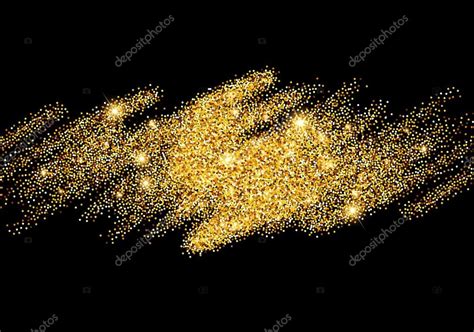 Gold Glitter Sparkles Bright Confetti Background Vector Illustration