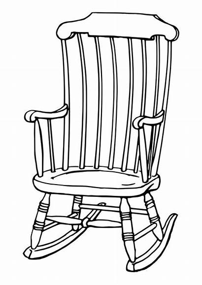 Chair Coloring Rocking Drawing Chairs Line Pages