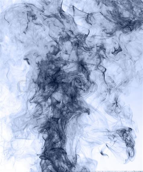 Blue Smoke On A White Background Stock Image Colourbox