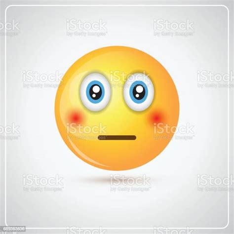 Yellow Cartoon Face Shocked People Emotion Icon Stock Illustration