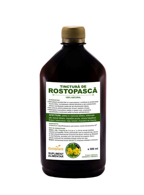 Tinctura De Rostopasca Ml Goldplant Produse Naturiste