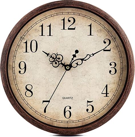 Bernhard Products Vintage Brown Wall Clock Silent Non