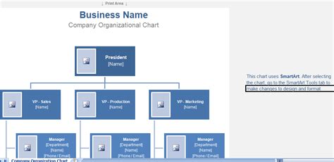 Download Free Organization Chart Template In Excel Sheet