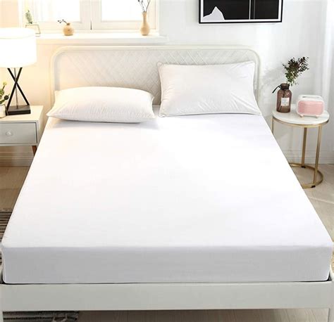 Fitted Sheet Full Size Single White Fitted Bottom Sheet Only Natural Cotton Hotel