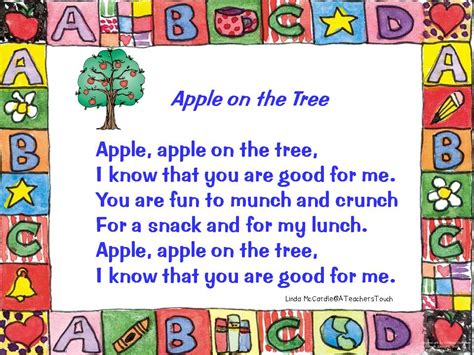 A Teachers Touch Apple Poems And Songs
