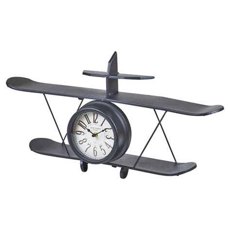 Novelty Air Plane Clock Watch Home Office Decor Shelf Bookcase Filler