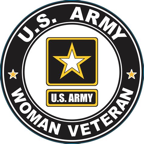 Us Army Star Logo Woman Veteran Round Decal Sticker
