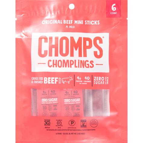 Chomps Chomplings Original Beef Mild 0 5 Oz Instacart