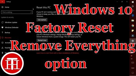 Windows 10 Restoring Your Computer With Reset This Pc Remove