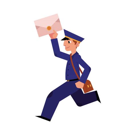 Best Delivery Man In Blue Uniform Post Illustrations Royalty Free