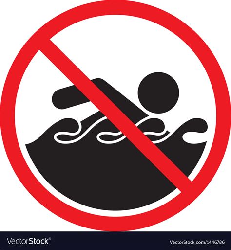 No Swimming Sign Royalty Free Vector Image Vectorstock