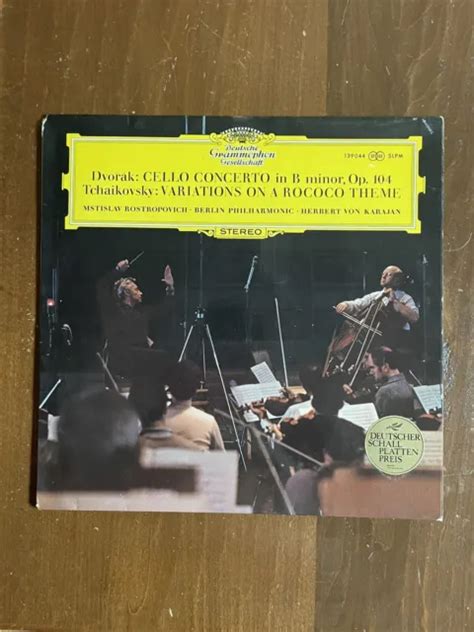 Rostropovich Karajan Dvorak Cello Concerto Tchaikovsky Dgg Stereo Slpm 139044 Ex 1599 Picclick