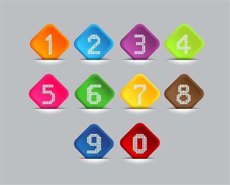 Colorful Number Set 9844137 Vector Art At Vecteezy