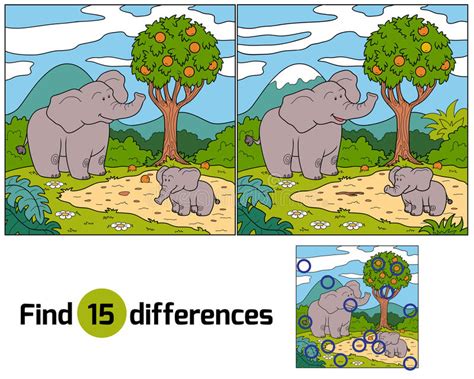 Find Differences (elephant) Stock Vector - Illustration of backgroung ...