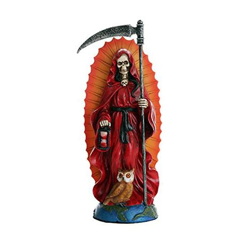 santa muerte saint of holy death standing religious statue 7 25 inch red love passion