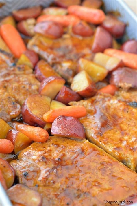 Delicious Oven Roasted Pork Chops With Potatoes And Carrots