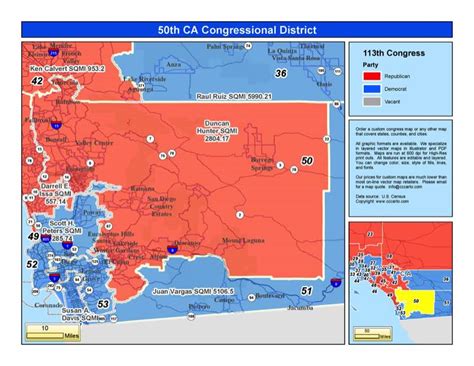 california 50th congressional district map
