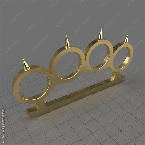 Spiked Brass Knuckles Stock 3d 에셋 Adobe Stock