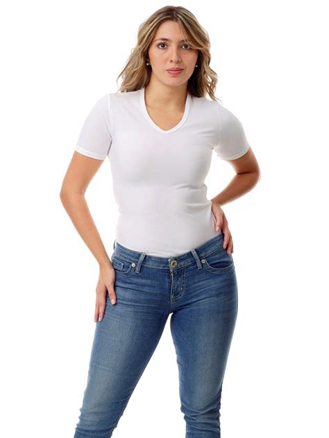 Women's Microfiber V-Neck T-shirt. Men Compression Shirts, Girdles 