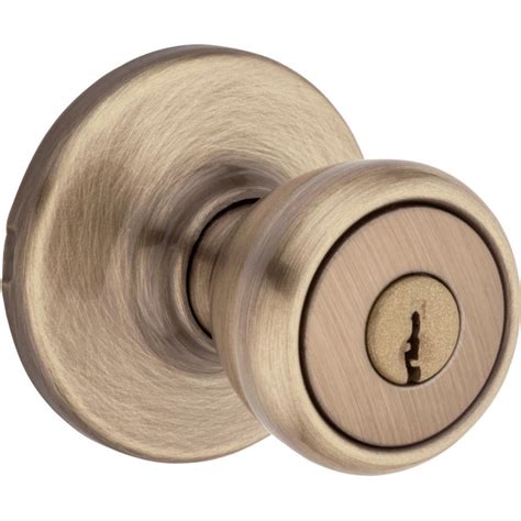 Kwikset Tylo Keyed Entry Door Knob Antique Brass City Mill