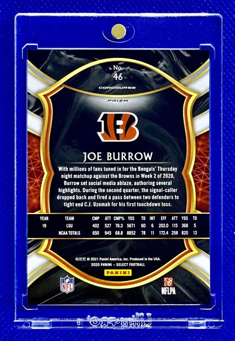 2020 Panini Silver Prizm Joe Burrow Rookie Card Rc Sp Cincinnati Bengals 9 Mint Ebay