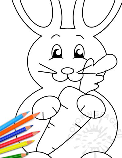 Bunny Holding Large Carrot Coloring Page