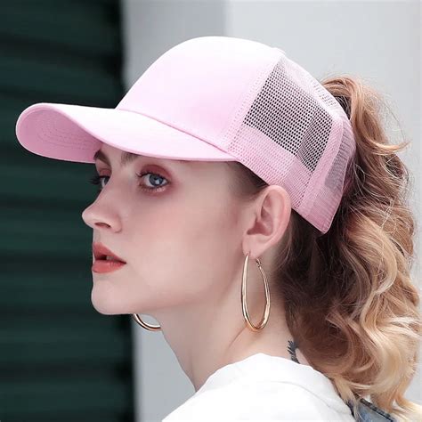 2019 Glitter Ponytail Baseball Cap Women Adjustable Messy Bun Caps