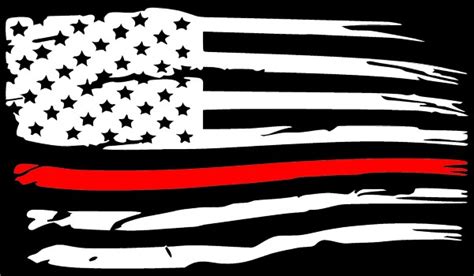 Thin Red Line American Flag Decal Sticker 102