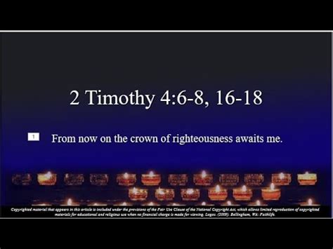 Th Sunday Ot C Second Reading Timothy From Now On The Crown Of