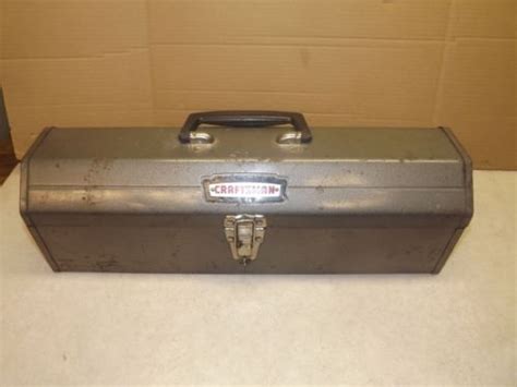 Vintage Craftsman Metal Tool Box With Tray 65161 Tombstone Hip Roof