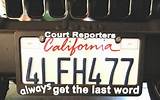 Court Reporter License Plate Frame Photos