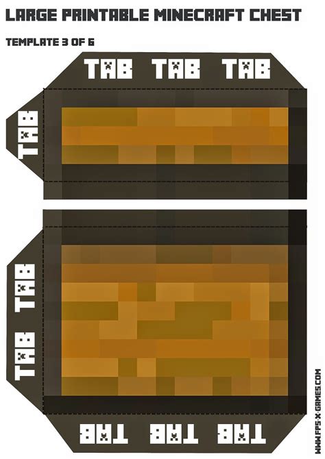 Create Your Own Large Minecraft Chest Template 3 Of 6 Minecraft