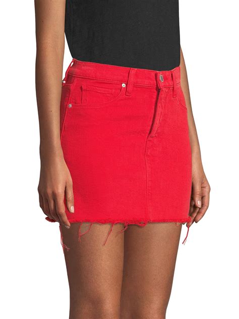 hudson jeans women s viper denim mini skirt cherry in red lyst