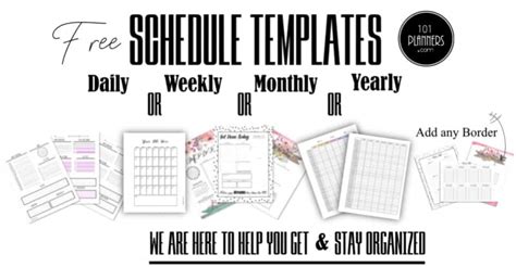 Free Schedule Template Customizable And Printable