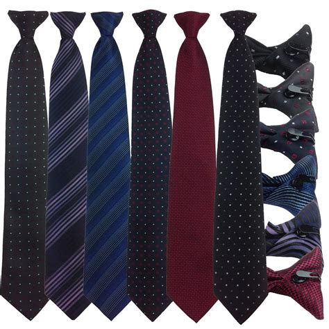 Clip On Neck Tie In Variety Of Styles By Carabou Premium Great Quality