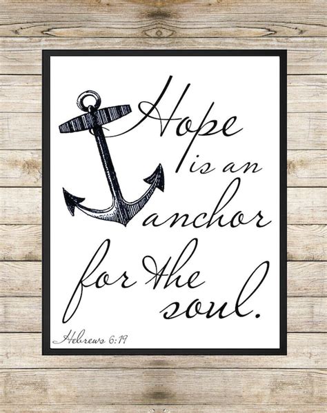 Items Similar To Hope Is An Anchor For The Soul 8x10 Instant Download