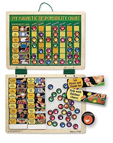Melissa And Doug Deluxe Wooden Magnetic Responsibility Chart With 90