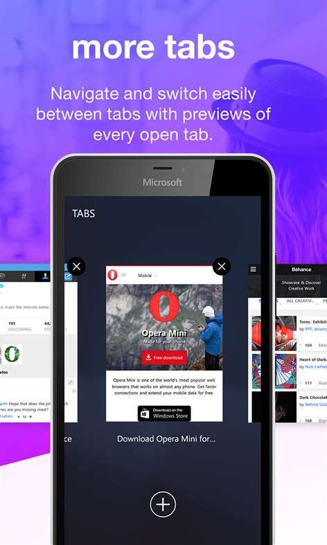 Opera mini comes in handy playback functions: Opera Mini for Windows 10 free download on 10 App Store