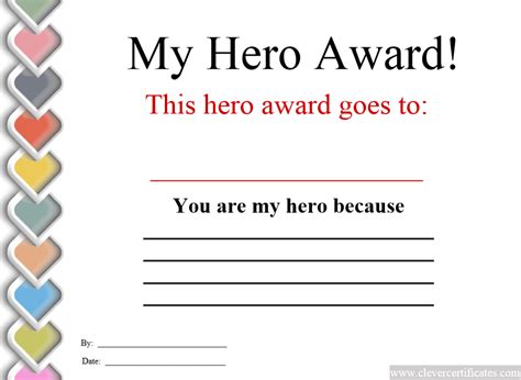 Image Result For My Hero Award Template Award Template You Are My