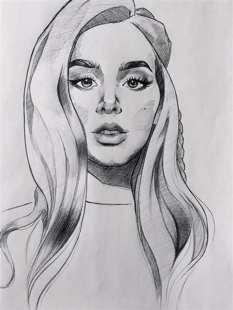 Girl Pencil Sketch R Drawing
