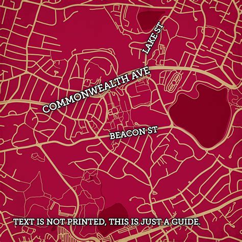 Boston College Campus Map Art City Prints
