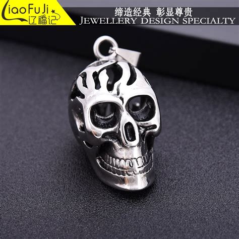 316l Stainless Steel Gothic Punk Skull Black Silver Tone Animal