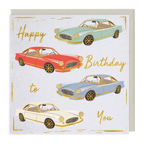 Classic Cars Happy Birthday To You Card Whistlefish