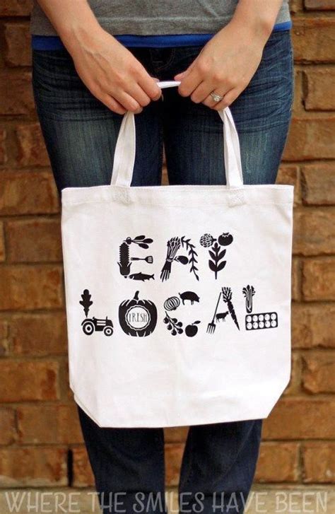 Diy Farmers Market Tote Bag Eat Local Where The Smiles Have Been