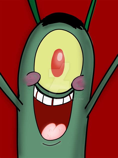Spongebob Squarepants Plankton Portrait Happy By Lancy Loud On