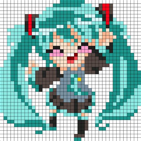 Hatsunemikuperler By K9blue On Kandi Patterns Pixel Art Pattern