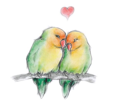 Fall Canvas Painting Love Birds Painting Bird Drawings